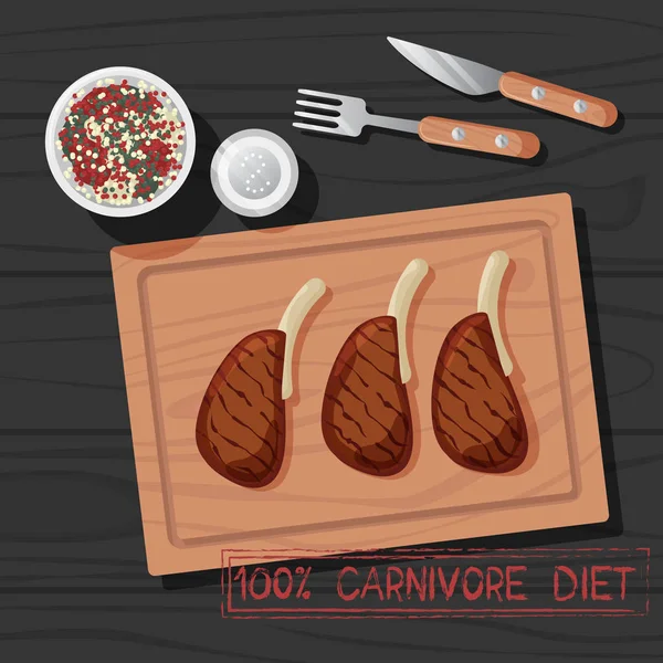 食肉饮食的载体插图 — 图库矢量图片