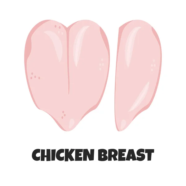 Ilustración realista vectorial de pechuga de pollo — Vector de stock