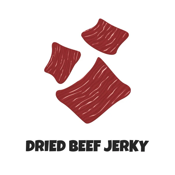 เวกเตอร์ภาพที่แท้จริงของเนื้อวัวแห้ง Jerky — ภาพเวกเตอร์สต็อก