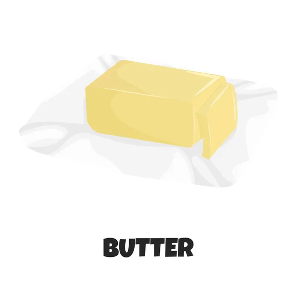 Vector Realistic Illustration of Butter on Package — Stock Vector