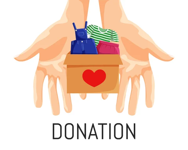 Illustrazione piatta vettoriale della donazione di vestiti — Vettoriale Stock