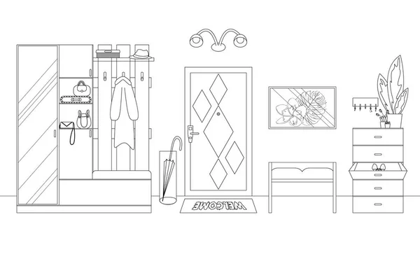 Ilustração vetorial de um corredor em estilo esboço — Vetor de Stock