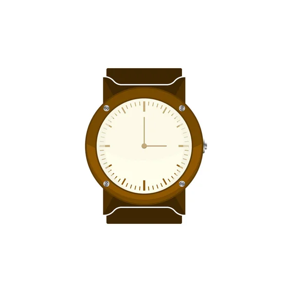 Illustration d'une horloge classique avec cadran d'horloge analogique. Vecteur sur fond blanc — Image vectorielle