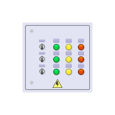 Kontrol kabinine. Beyaz arka plan üzerinde vektör çizim