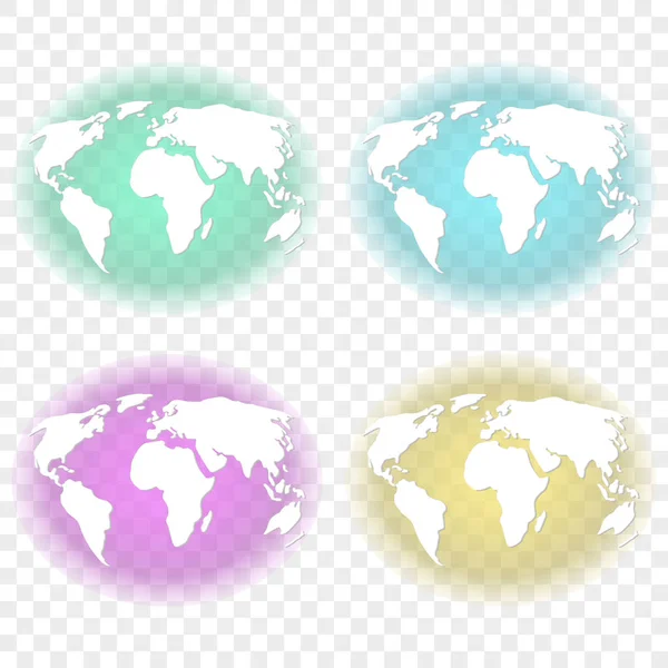 Imagem Abstrata Terra Com Continentes Brancos Com Retroiluminação Transparente Cores — Vetor de Stock