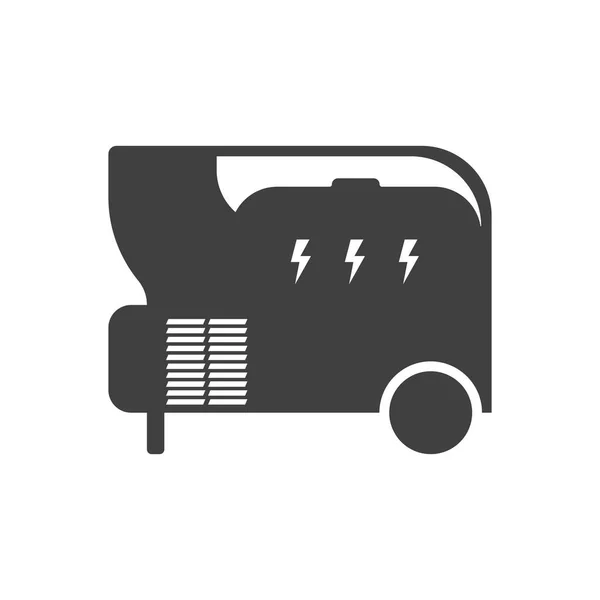 Icon of mobile power station on wheels. Vector on white background. — Stock Vector