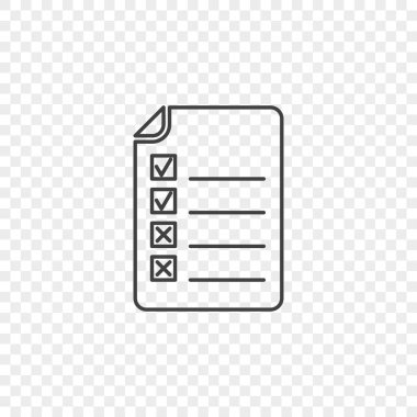 Kareler tamamlanmış ve bitmemiş iş işareti altında formla simgesi. Vektör çizim şeffaf bir arka plan üzerinde.