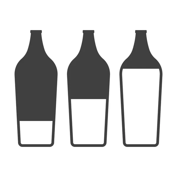 Symbole Füllen Flaschen Mit Flüssigkeit Vektor Auf Weißem Hintergrund — Stockvektor