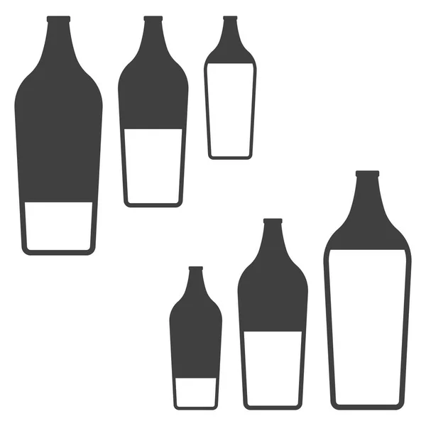Symbole Füllen Flaschen Mit Flüssigkeit Zwei Varianten Der Ausführung Vektor — Stockvektor