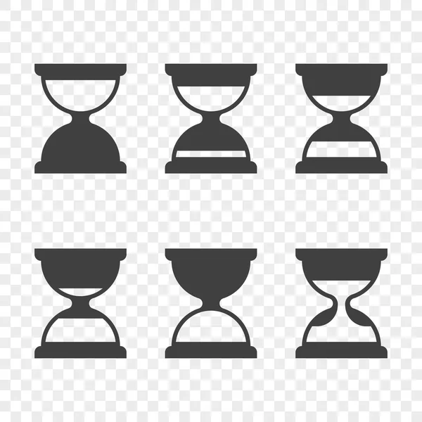 Conjunto de iconos de reloj de arena. Vector sobre fondo transparente . — Archivo Imágenes Vectoriales