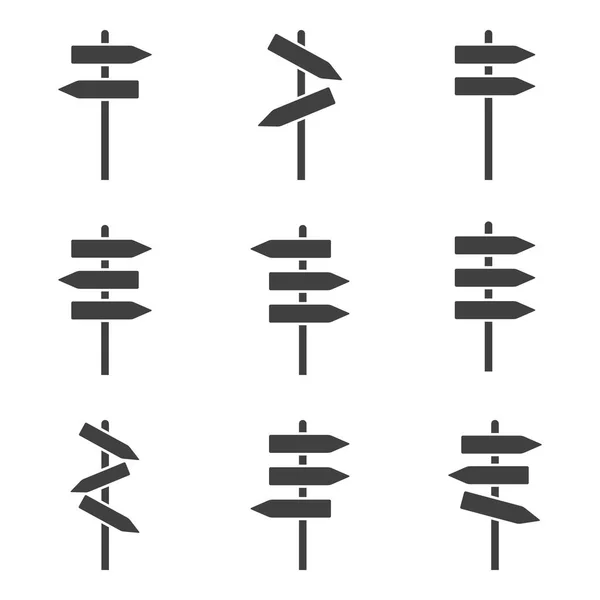 Reihe Von Symbolen Für Richtungsanzeiger Verschiedene Richtungen Vektor Auf Weißem — Stockvektor