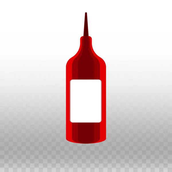 Una botella de ketchup. Ilustración vectorial sobre fondo transparente . — Archivo Imágenes Vectoriales