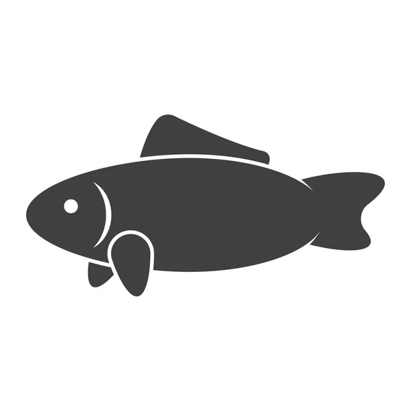 Icono de pescado. Vector aislado sobre fondo blanco . — Archivo Imágenes Vectoriales