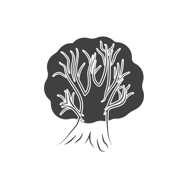 Illustration vectorielle icône arbre sur fond blanc . — Image vectorielle