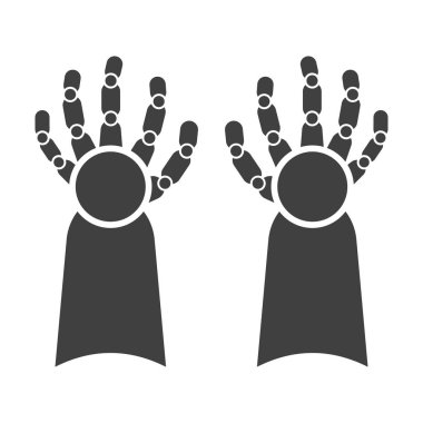 Simge sibernetik eller. Beyaz arka plan üzerinde vektör.