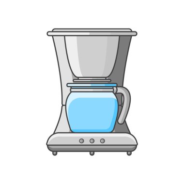 Kahve makinesi simgesi. Beyaz arka plan üzerinde vektör çizim.