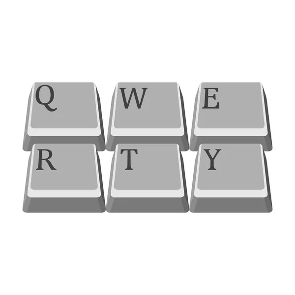 Иконка кнопок главной клавиатуры. QWERTY. Векторная иллюстрация на белом фоне . — стоковый вектор