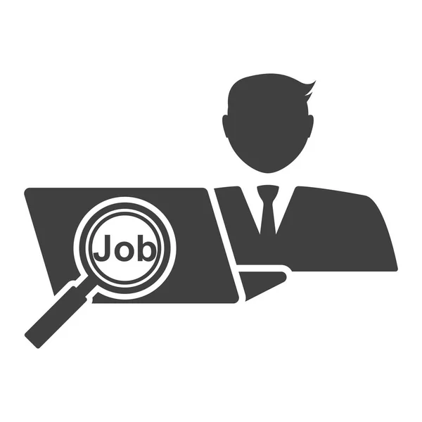 El agente de contratación selecciona el trabajo para el solicitante. Icono de vector sobre fondo blanco . — Vector de stock