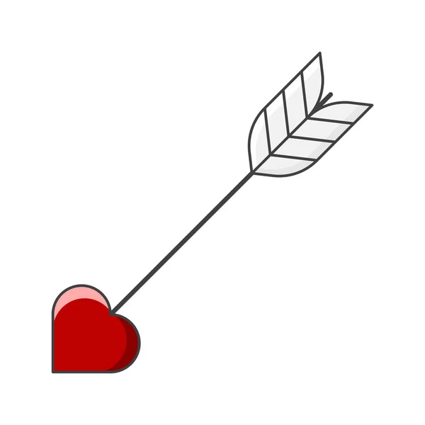 Love arrow icon. Vector illustration on white background. — Stock Vector