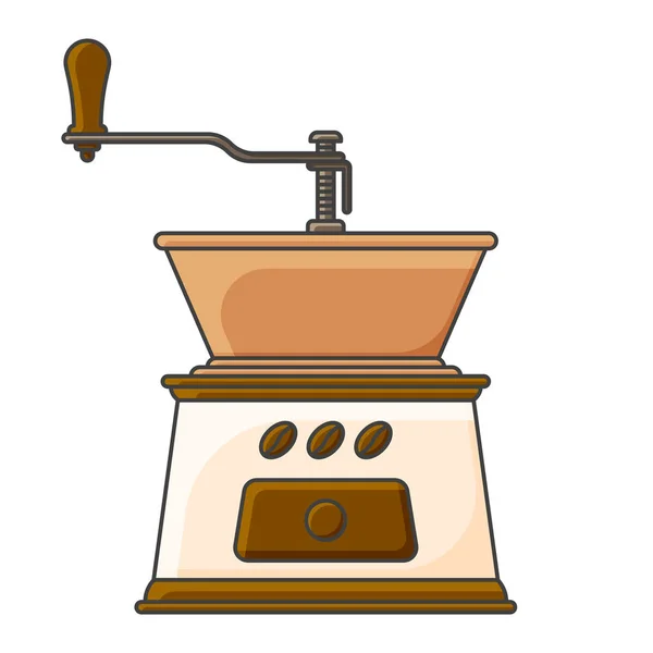 Ikonen Mekaniska Kaffekvarn Vektorillustration Vit Bakgrund — Stock vektor