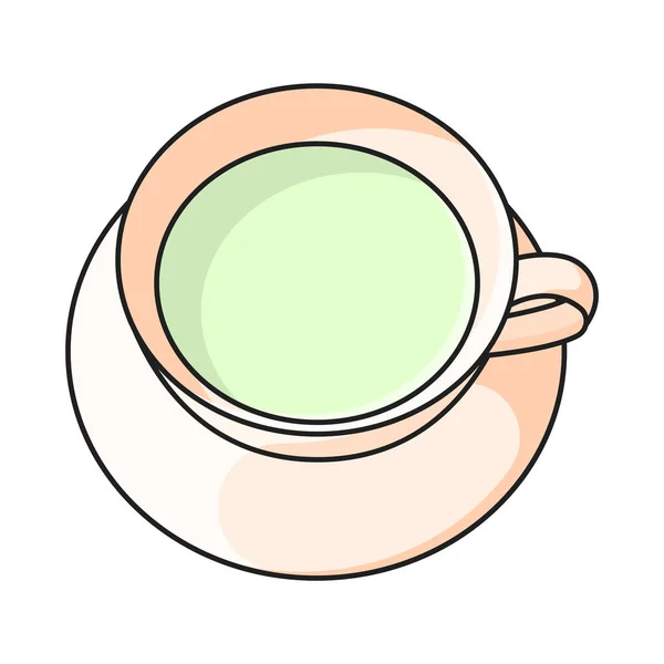 Symbol Tasse Grünen Tee Vektor Illustration Auf Weißem Hintergrund — Stockvektor