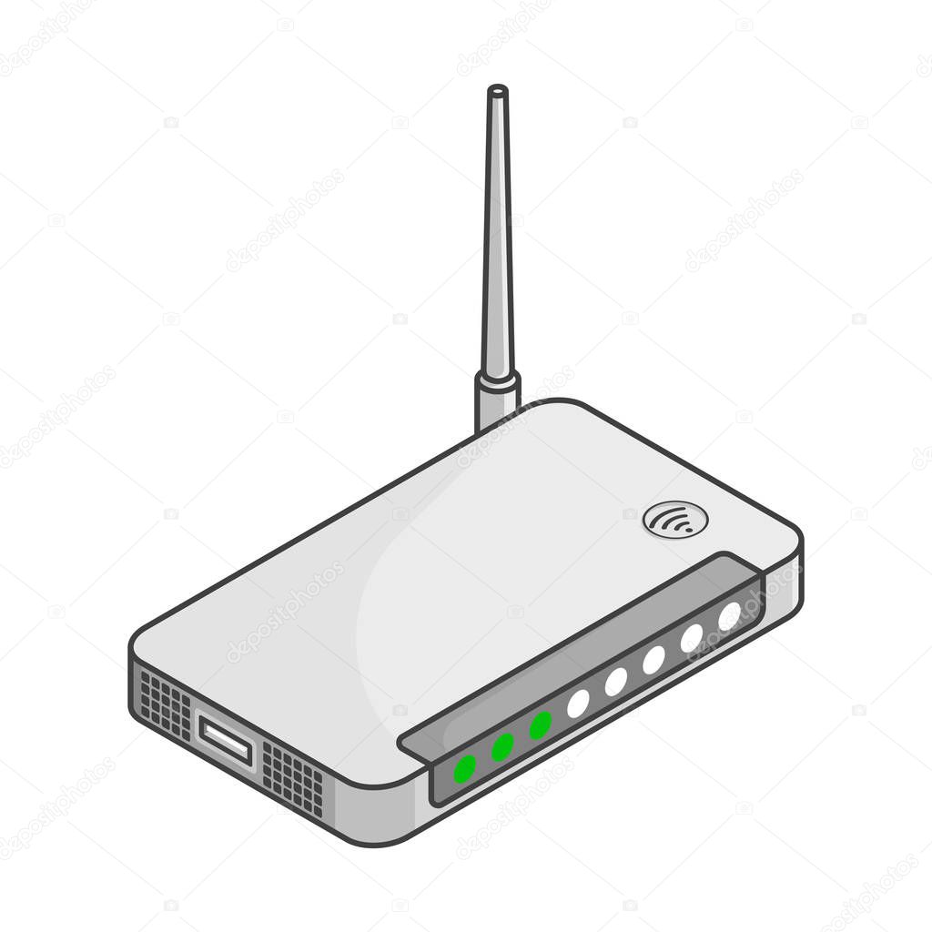 Icon router. Vector isometric illustration on a white background.