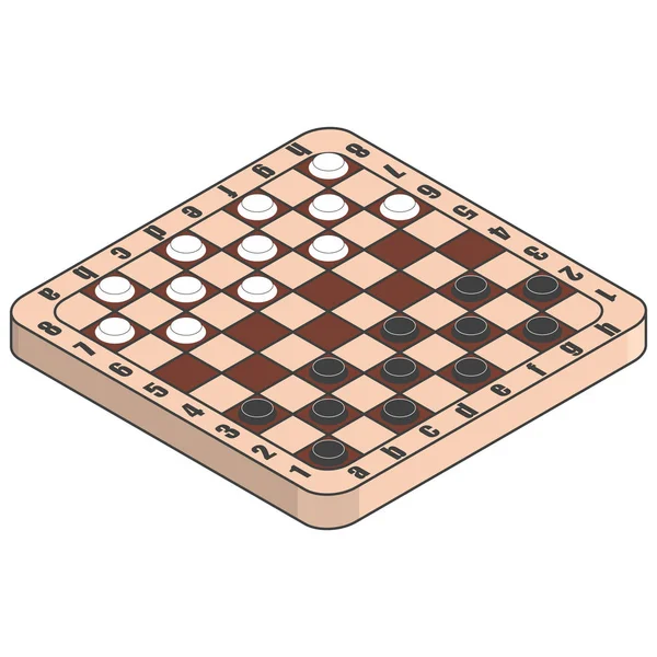 Дошки піктограм для шашок з фігурами. Ізометрична векторна ілюстрація на білому тлі . — стоковий вектор