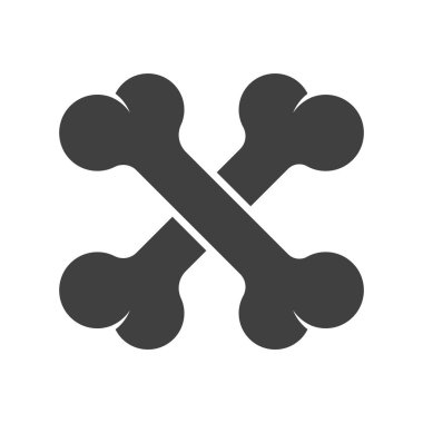 Kemiklerin simgesi. Fikirlerinizi için beyaz bir arka plan üzerinde vektör.