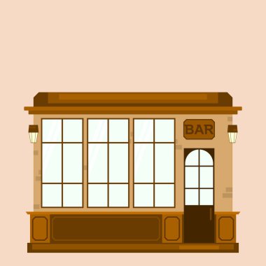 Bir vitrin çubuğuvektör illüstrasyon. Kullanılabilir başlık.