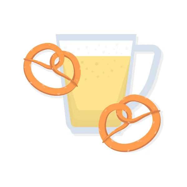 Ikonka piva a dva preclíky. Vektorová ilustrace na bílém pozadí. — Stockový vektor