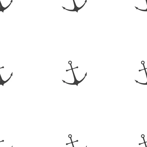 Anchor seamless pattern. Vector on white background. — Stock Vector