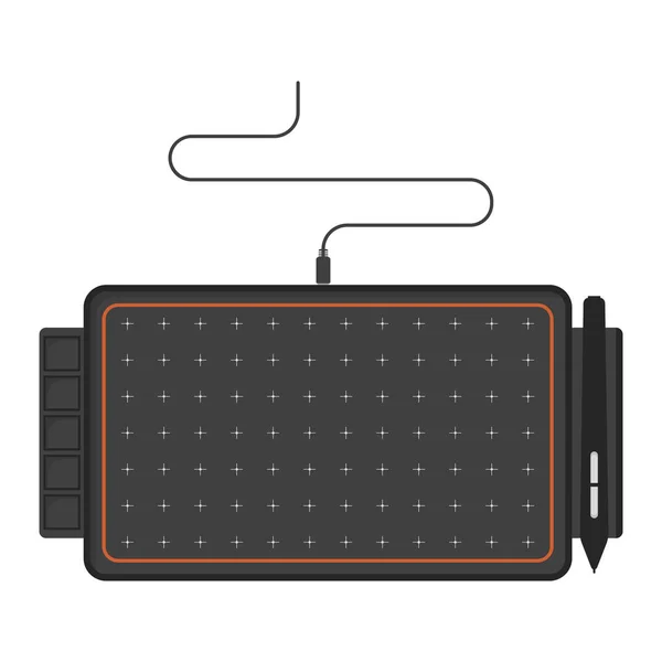 Icon Tablet för teckning med ytterligare knappar. Vektor illustration på vit bakgrund. — Stock vektor