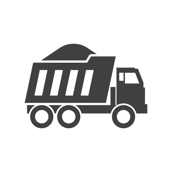 Dump truck icon. Vector on white background. — Stock Vector