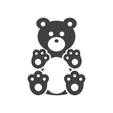 Peluş ayı simgesi. Beyaz arka planda vektör.