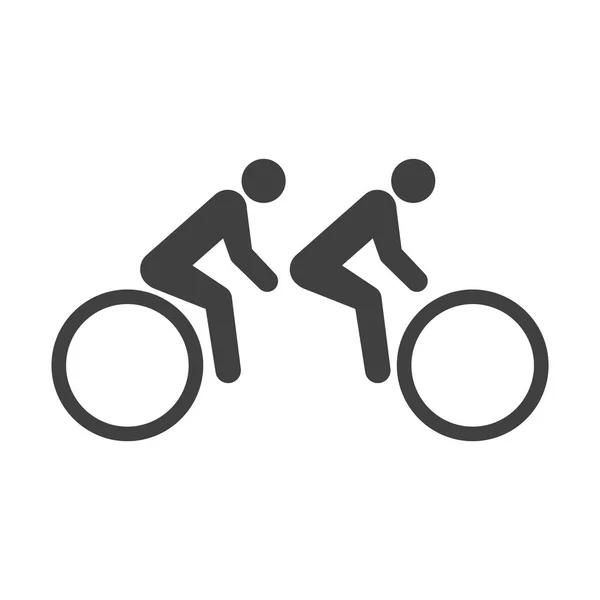 Icône vélo pour deux passagers. Vecteur sur fond blanc . — Image vectorielle