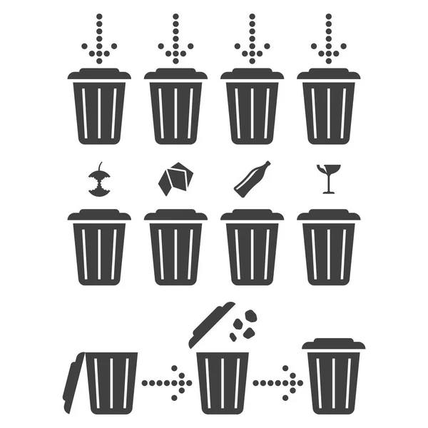Définir des icônes recyclage séparé. Vecteur sur fond blanc . — Image vectorielle