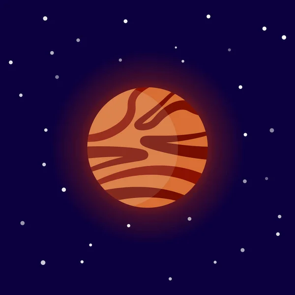 A Mars bolygó. Karikatúra vektor illusztráció a kozmikus háttér. — Stock Vector