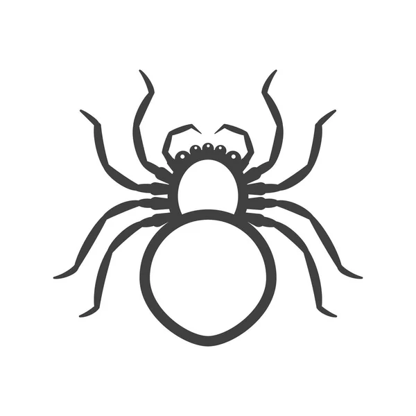 Icono de araña blanca. Vector sobre fondo blanco . — Archivo Imágenes Vectoriales