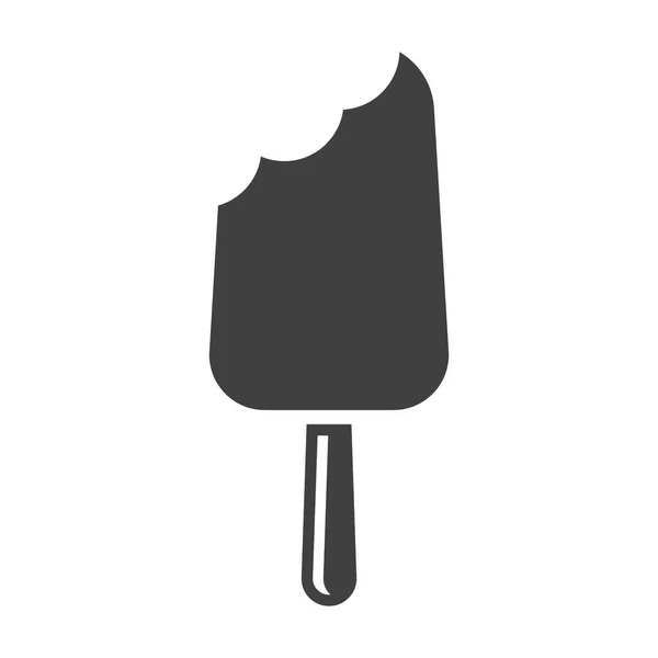 Ікона з кусаного морозива. Вектор на білому тлі . — стоковий вектор