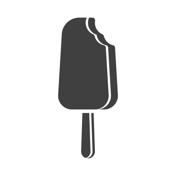 Икона укушенного мороженого. 3D изображение. Вектор на белом фоне . — стоковый вектор