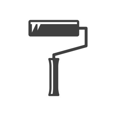 Rulo simgesini boya. Beyaz arka planda vektör.