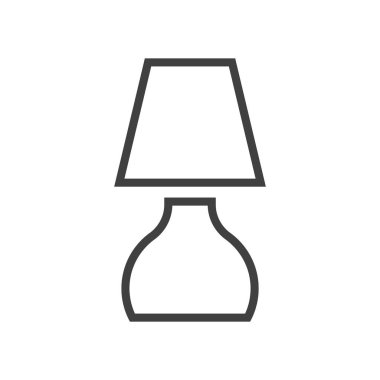 Masa lambası simgesi. Minimalist görüntü. Beyaz arka planda vektör.