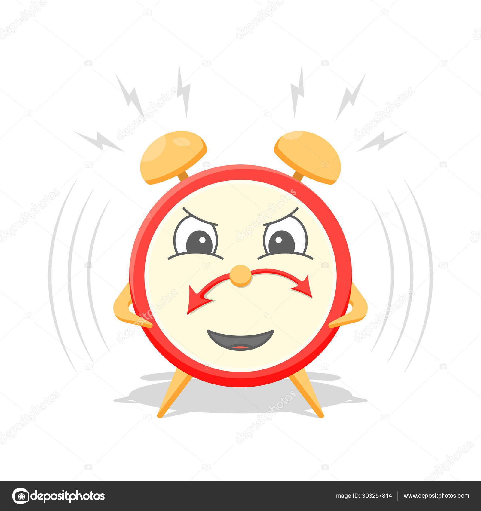 Cartoon Alarm Clock Icon In Action Vector Illustration On A White Background Vector Image By C Artemnovosad Vector Stock 303257814