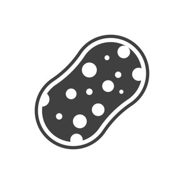 Yıkama simgesi için sünger. Beyaz arka planda vektör.