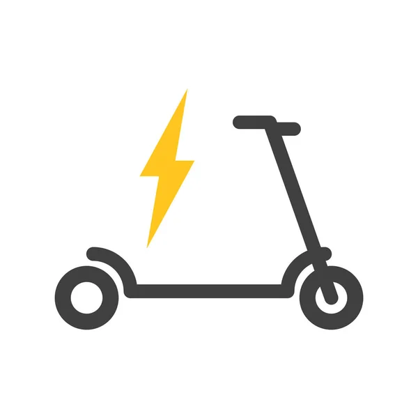 Elektrikli scooter şarj etmek için simge. Beyaz arka planda vektör.
