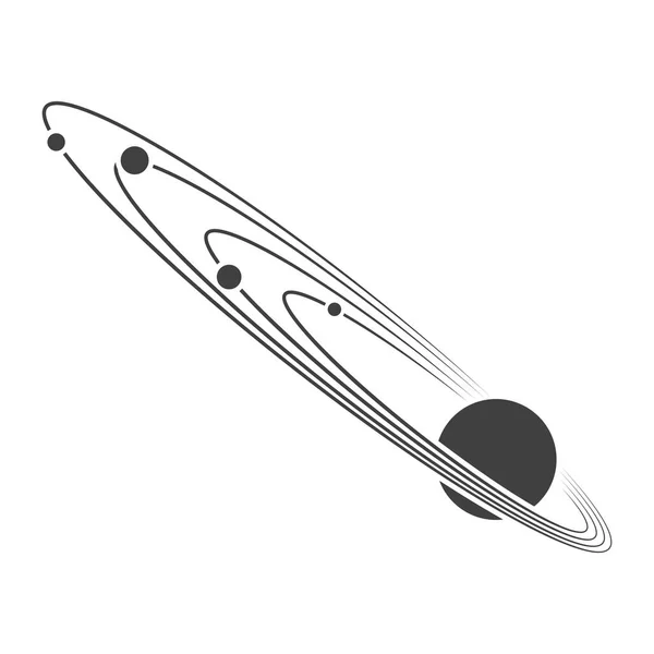 太陽の周りの惑星の軌道のアイコン。白い背景のベクトル. — ストックベクタ