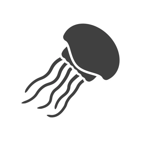 Icono de medusa. Vector sobre fondo blanco . — Archivo Imágenes Vectoriales
