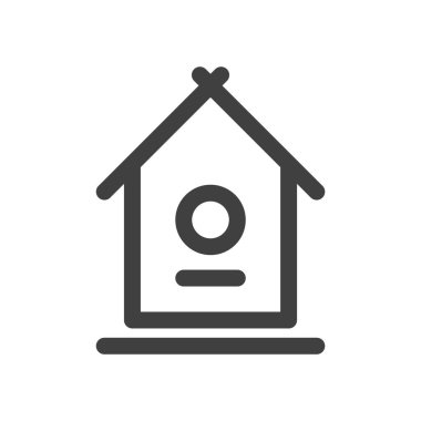 Kuş Evi Simgesi. Beyaz arkaplanda bir vektör.