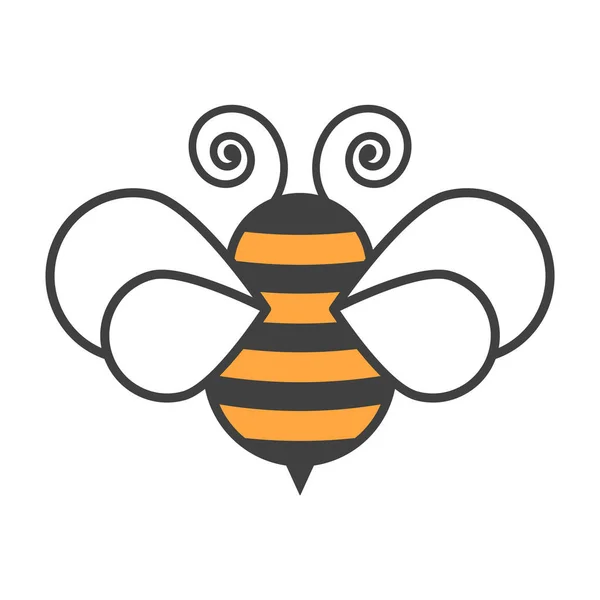 Icono Abeja Imagen Dibujos Animados Sobre Fondo Limpio Vector Aislado — Vector de stock