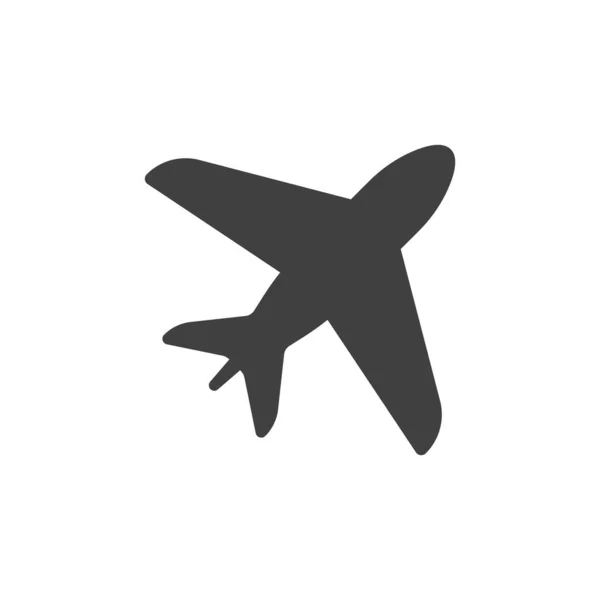 Ícone de avião. Imagem de glifo simples. Vetor isolado sobre fundo branco . — Vetor de Stock